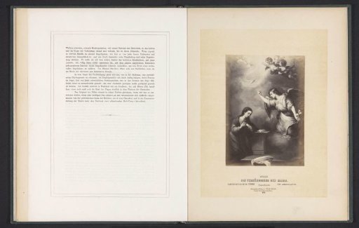Photographic reproduction of a print after a painting of the Annunciation by Bartolomé Esteban Murillo