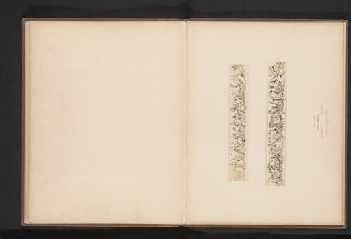 Photographic reproductions of two drawings for decorative friezes for wall paintings for the staircase of the Neues Museum in Berlin