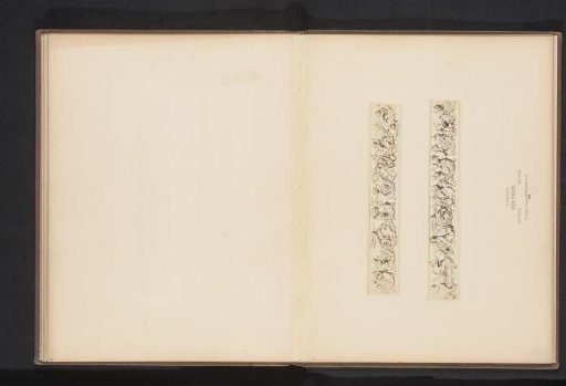 Photographic reproductions of two drawings for decorative friezes for wall paintings for the staircase of the Neues Museum in Berlin