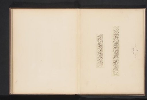 Photographic reproductions of two drawings for decorative friezes for wall paintings for the staircase of the Neues Museum in Berlin