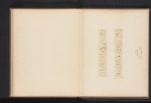 Photographic reproductions of two drawings for decorative friezes for wall paintings for the staircase of the Neues Museum in Berlin