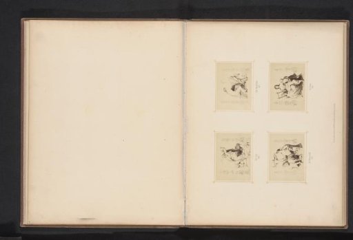 Photographic reproductions of four drawings of female personifications for wall paintings for the stairwell of the Neues Museum in Berlin