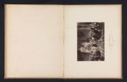 Photographic reproduction of a painting of a concert in Sanssouci Palace by Adolf Menzel