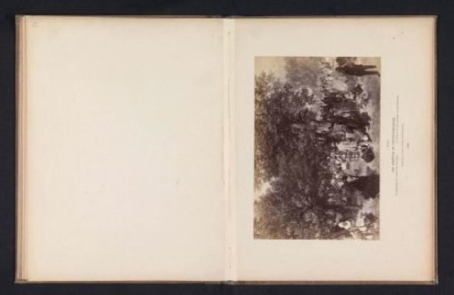 Photographic reproduction of a painting of the Jardin des Tuileries with people by Adolf Menzel
