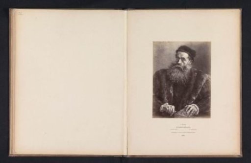 Photographic reproduction of a portrait of an unknown man with a beard by Adolf Menzel