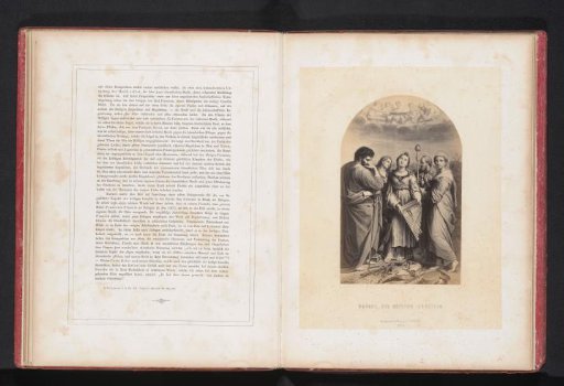 Photographic reproduction of a print after an altarpiece with Saint Cecilia by Raphael