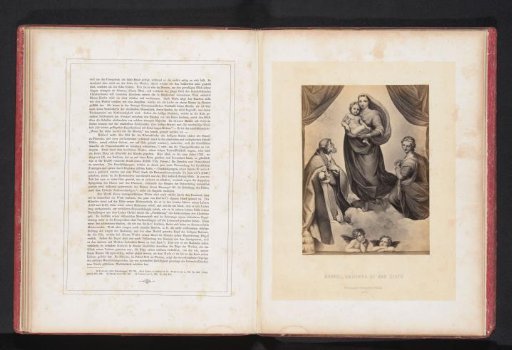 Photographic reproduction of an engraving after the Sistine Madonna by Raphael