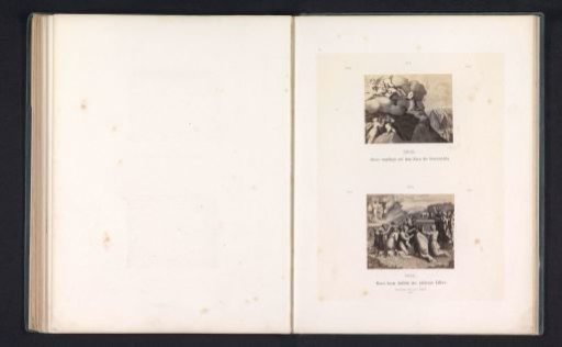Photographic Reproductions of Prints after Frescoes with Depictions of Moses Receiving the Ten Commandments and Beholding the Golden Calf by Raphael for the Loggias in the Vatican