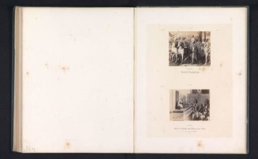Photographic reproductions of prints after frescoes depicting David's triumph and David seeing Bathsheba by Raphael for the loggias in the Vatican
