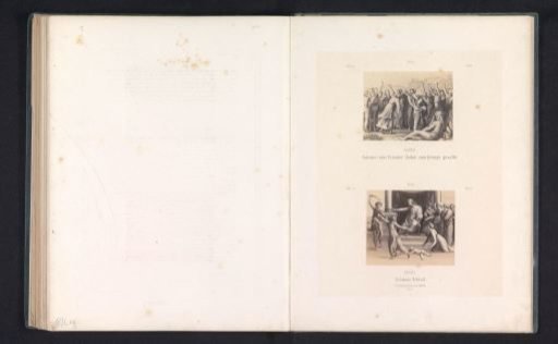 Photographic reproductions of prints after frescoes depicting Zadok anointing Solomon king and Solomon's judgment by Raphael for the loggias in the Vatican