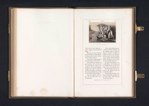 Photographic reproduction of a print after a fresco of Moses found in the Nile by Raphael for the loggias in the Vatican