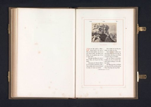 Photographic reproduction of a print after a fresco of Moses receiving the Ten Commandments by Raphael for the loggias in the Vatican