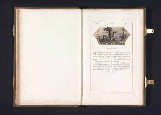 Photographic reproduction of a print after a fresco of God Creating the Animals by Raphael for the Loggias in the Vatican