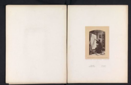 Photographic reproduction of a drawing of a man painting a picture of God