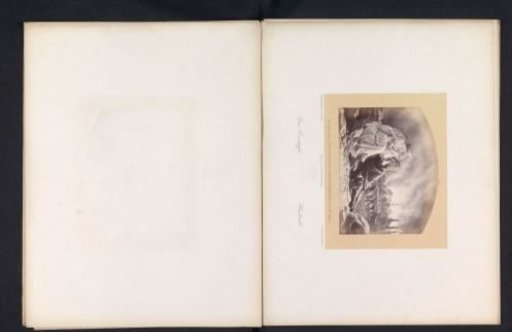 Photographic reproduction of a drawing of a man and a woman before a burning city from which people are fleeing