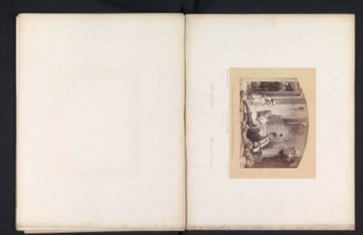 Photographic reproduction of a drawing of an interior with dying people and children suffering from hunger