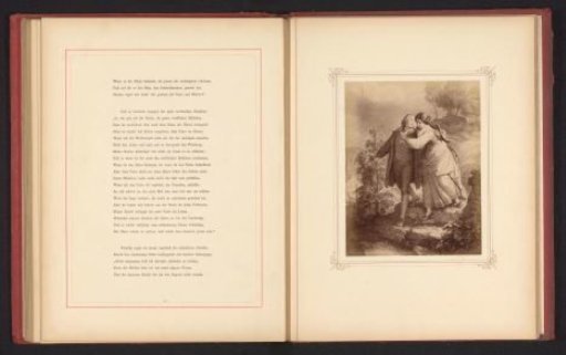 Photographic reproduction of a painting depicting Hermann and Dorothea Returning Home