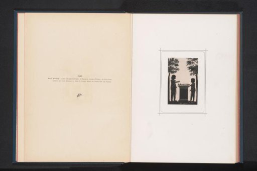 Photographic reproduction of a silhouette of Wilhelm I and his brother playing with toy soldiers