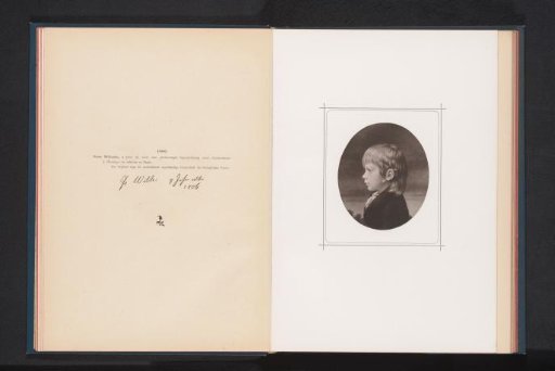 Photographic reproduction of a portrait of Wilhelm I at the age of nine