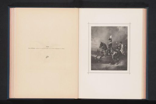 Photographic reproduction of a portrait of Wilhelm I on horseback at the age of 49
