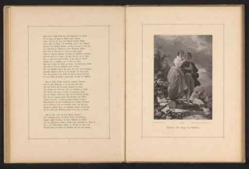 Photographic reproduction of a painting depicting Hermann and Dorothea Returning Home