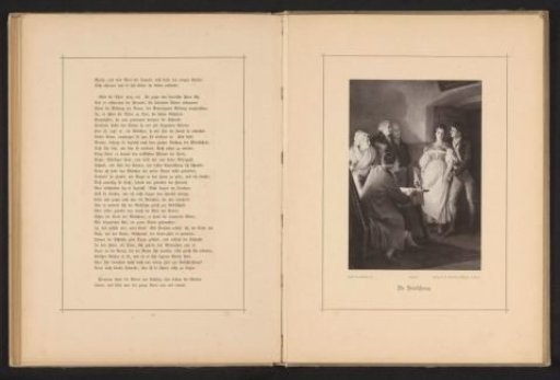 Photographic reproduction of a painting depicting Hermann and Dorothea Entering the Home of Hermann's Parents