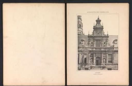 View of the front façade of the town hall of Leiden