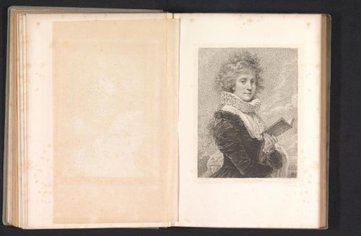 Photographic reproduction of an engraving after a painting, depicting a portrait of Josefa Hortensia Füger