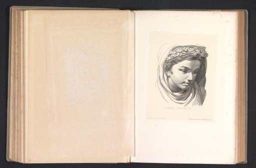 Photographic reproduction of a print depicting a woman with a laurel wreath