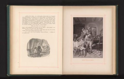 Photographic reproduction of a painting of two men who presumably drank together and are now looking at each other
