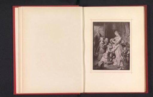 Photographic reproduction of a drawing depicting Werther seeing Lotte with her brothers and sisters