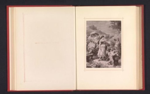Photographic reproduction of a drawing depicting Hermann meeting Dorothea
