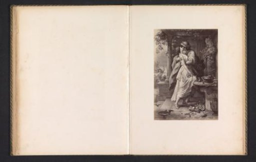 Photographic reproduction of a print depicting Alexis kissing Dora