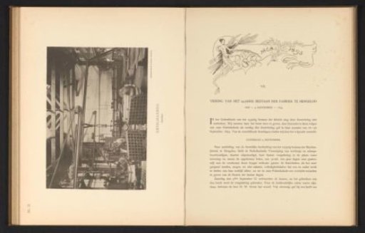 Interior with workers in the boiler shop of the machine factory of Gebroeders Stork & Co.