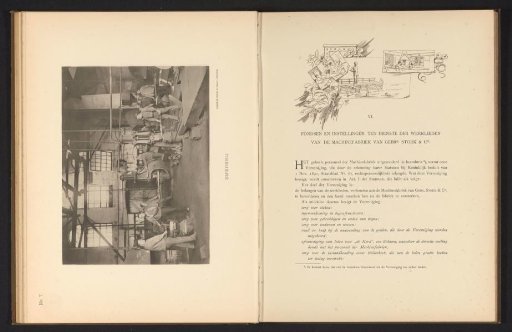 Interior with workers in the smithy of the machine factory of Gebroeders Stork & Co.