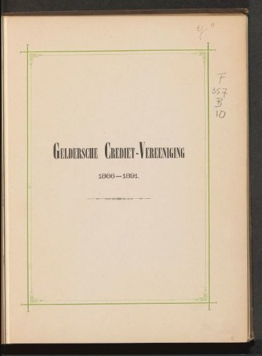 Geldersche Credit Association 1866-1891