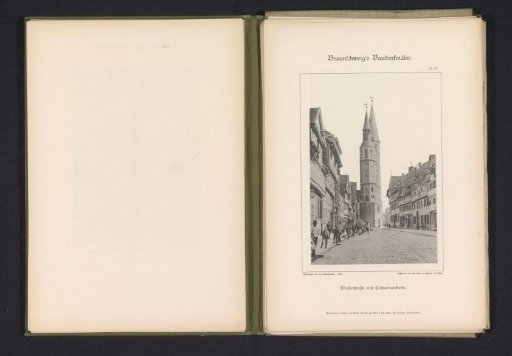 View of the Wendenstraße and the St. Catherine's Church in Braunschweig