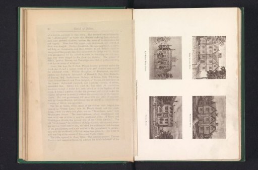 Photographic reproductions of four drawings of houses in Salem