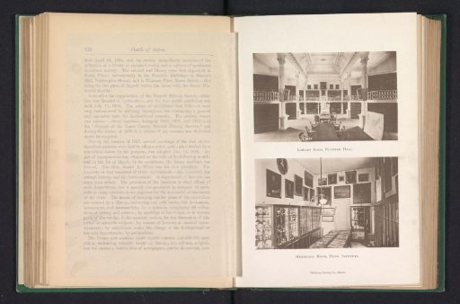 Interior of the library and a study room in Plummer Hall in Salem