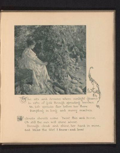 Woman Sitting at a Waterside with Trees