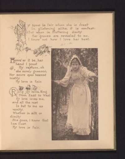 Portrait of an Unknown Girl in a White Dress and a White Head Cover in a Garden