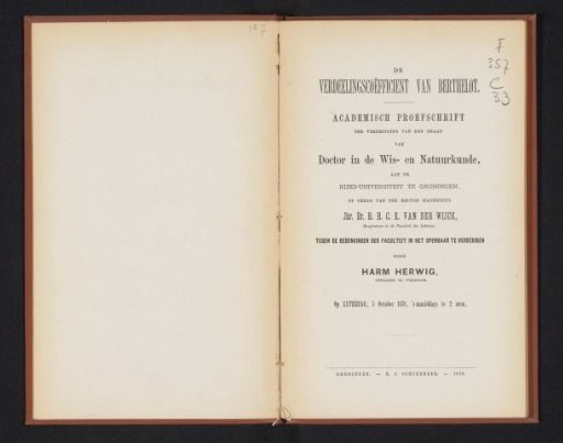 The distribution coefficient of Berthelot