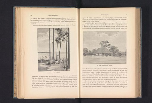 Photographic reproduction of a drawing depicting the Congo River at Lukolela