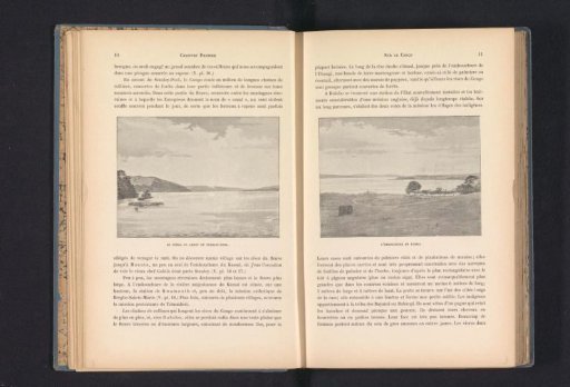 Photographic reproduction of a drawing, depicting a view of the Congo River at Stanley Pool