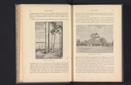 Photographic reproduction of a drawing depicting the Congo River at Lukolela