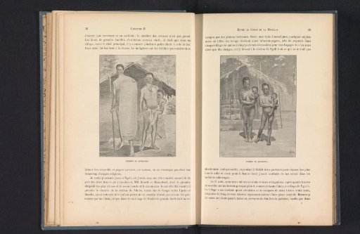 Photographic reproduction of a drawing depicting two men and a child of the Mondunga