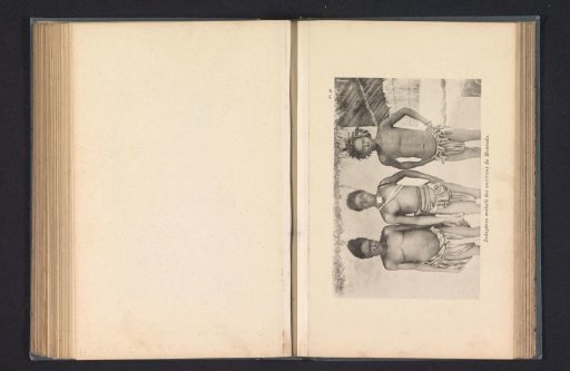 Portrait of three men of the Mobali near Monveda