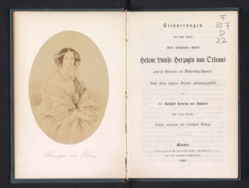 Photographic reproduction of a painting depicting a portrait of Helene Luise Elisabeth zu Mecklenburg-Schwerin