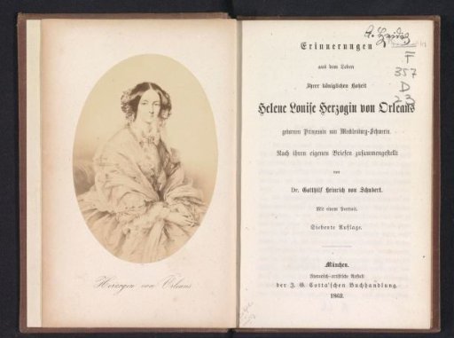 Memories from the Life of Her Royal Highness Helene Louise, Duchess of Orleans, born Princess of Mecklenburg-Schwerin