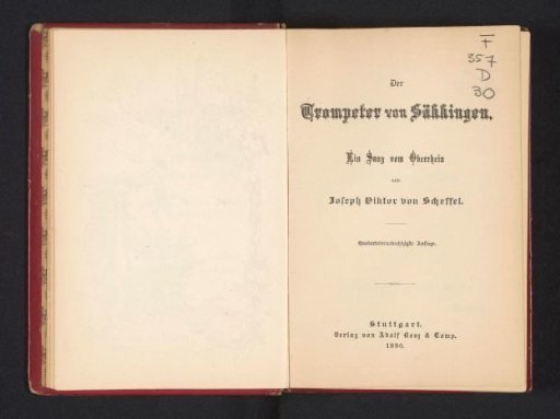 The Trumpeter of Säckingen: A song from the Upper Rhine